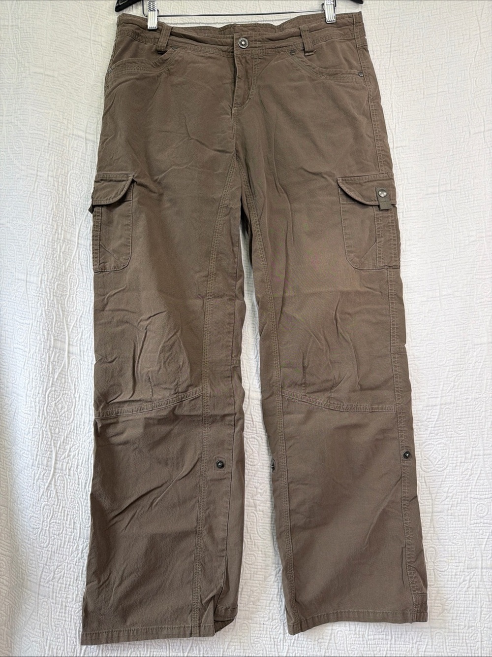 Kuhl Womens Splash Pants Size 14 R Brown Cotton Cargo Lightweight Hiking Sporty